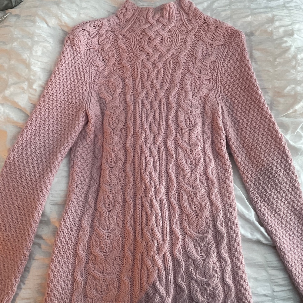 Tunic turtleneck fitted alpaca wool sweater